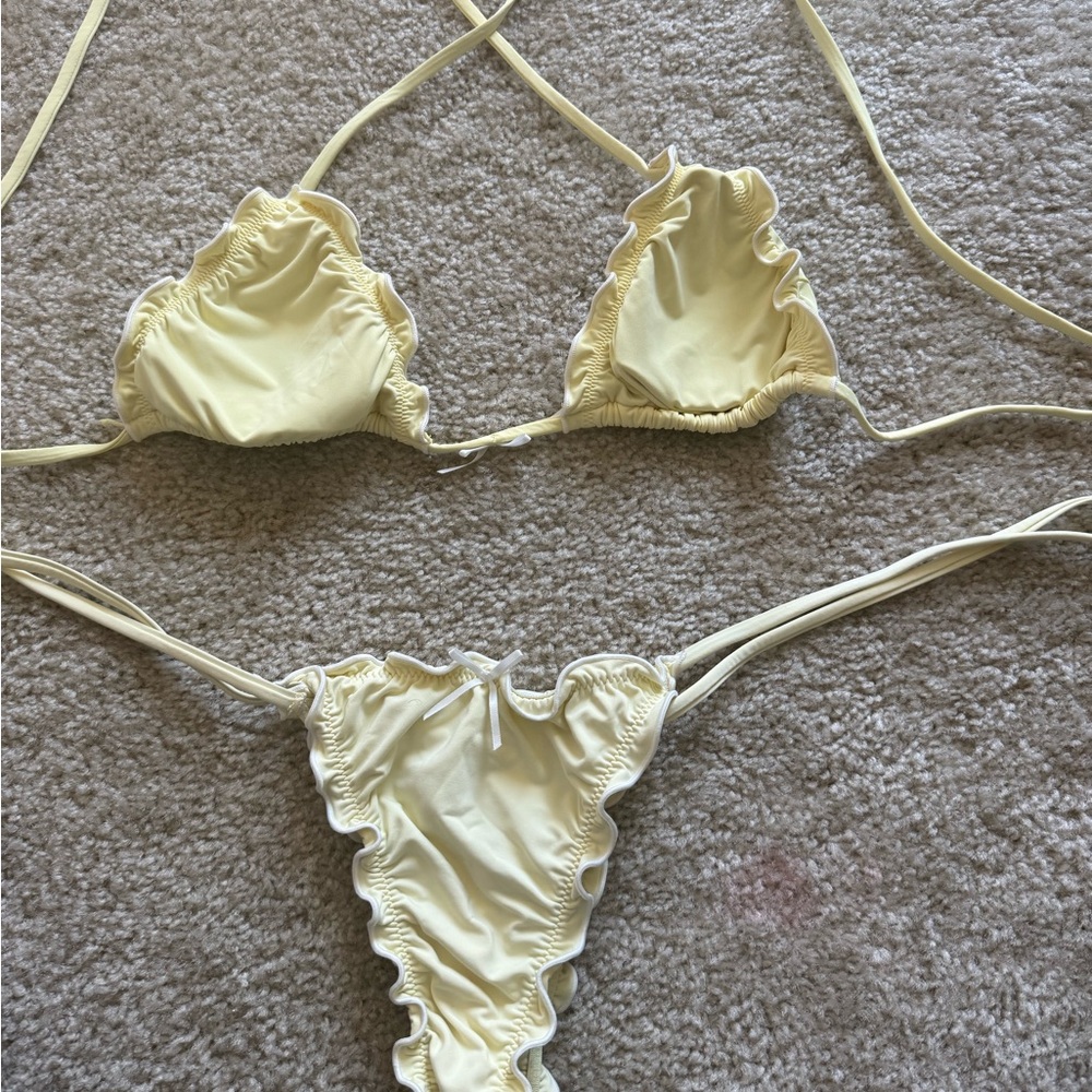 Yellow Ruffled Bikini Set